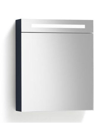 Sani DeLuxe Spiegelkast met LED verlichting incl. opbouw stopcontact schakelaar 60 Hoogglans Antraciet, rechterkant scharnier