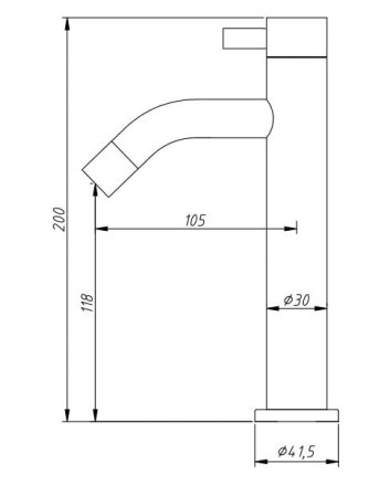 Sani DeLuxe Fonteinkraan opbouw hoog rond RVS 20 cm