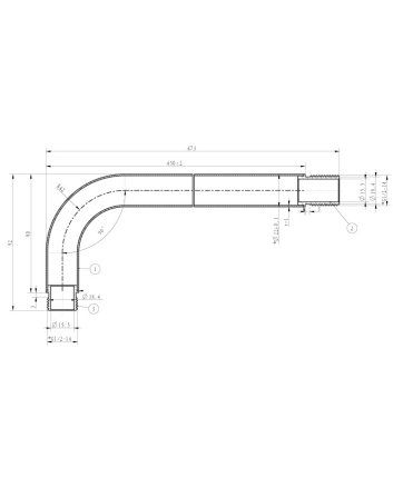 Caral douchearm met muurbevestiging 45 cm chroom