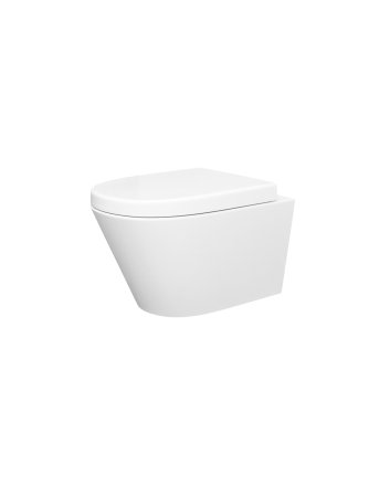 Stereo wandcloset rimless met Vesta toiletzitting softclose en quick release glans wit