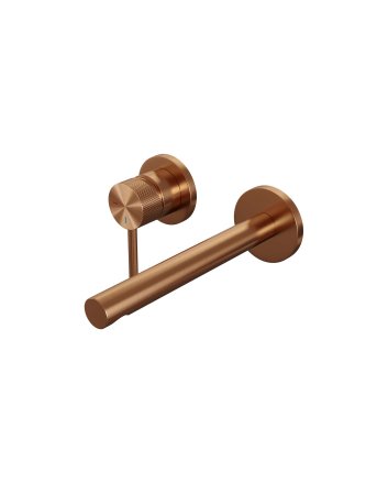 BRAUER Copper Carving inbouw wastafelmengkraan met rechte uitloop en rozetten model A2 koper geborsteld PVD