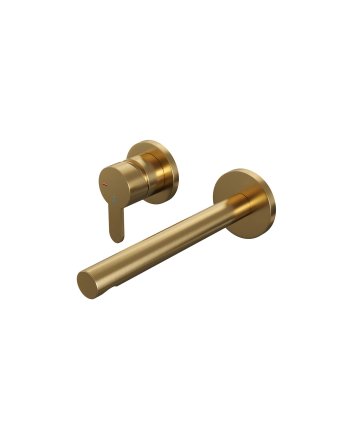 BRAUER Gold Edition inbouw wastafelmengkraan met rechte uitloop en rozetten model D2 goud geborsteld PVD