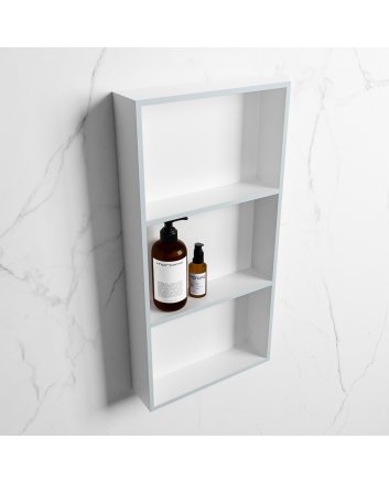 Mondiaz Easy Nis 59,5x29,5cm in solid surface kleur Clay | Talc. 3 vakken  geschikt voor in- of opbouw