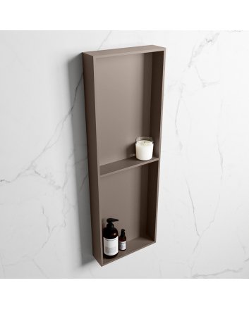 Mondiaz Easy Nis 149,5x29,5cm in solid surface kleur Smoke | Smoke. 2 vakken geschikt voor in- of opbouw