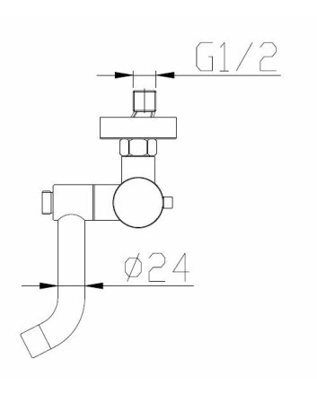 304 thermostatische badmengkraan 15 cm RVS