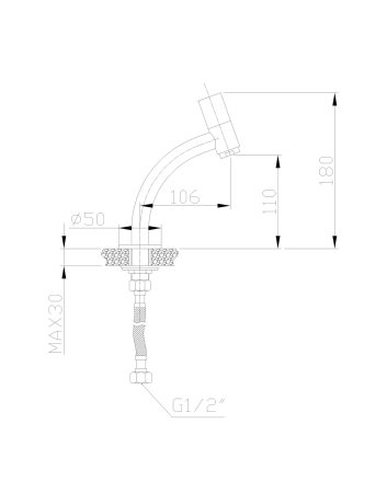 Zeta fonteinkraan 1/2" chroom
