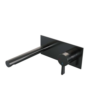 BRAUER Gunmetal Edition inbouw wastafelmengkraan met rechte uitloop en afdekplaat model E1 gunmetal geborsteld PVD