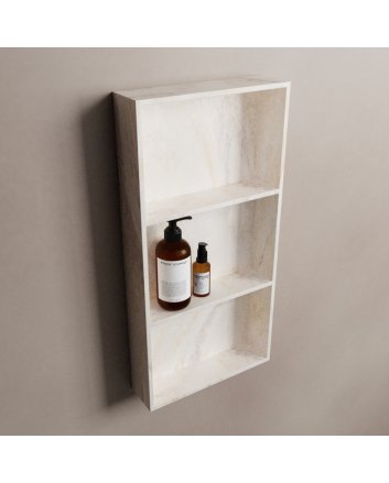 Mondiaz Easy Nis 149,5x29,5cm in solid surface kleur Ostra. 2 vakken geschikt voor in- of opbouw