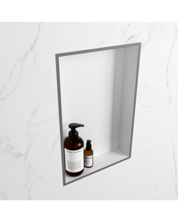 Mondiaz Easy Nis 44,5x29,5cm in solid surface kleur Plata | Talc. 1 vak  geschikt voor in- of opbouw