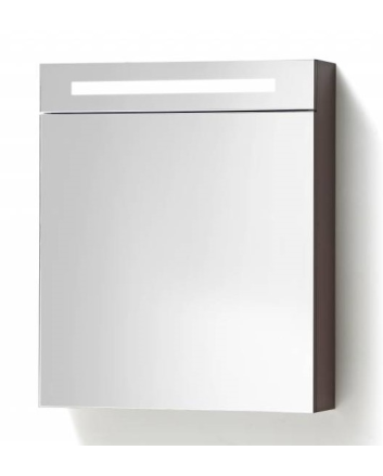 Sani DeLuxe BM spiegelkast met LED verlichting incl. opbouw stopcontact schakelaar 60 Grey Oak, rechterkant scharnier