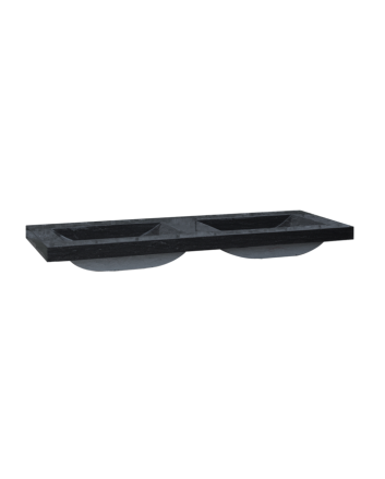 Sani DeLuxe Wastafel Trend Stone natuursteen 120 dubbele wasbak, met twee kraangaten