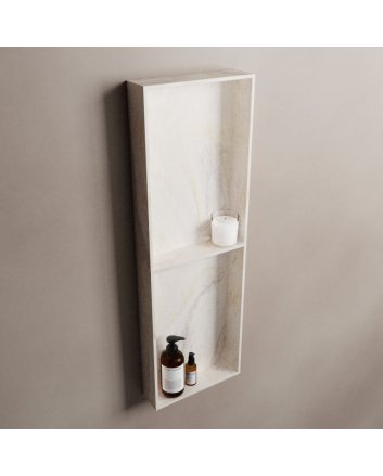 Mondiaz Easy Nis 59,5x29,5cm in solid surface kleur Ostra. 3 vakken geschikt voor in- of opbouw
