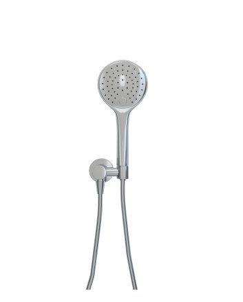 UniMatch handdoucheset met handdouche 3 standen Ø 12 cm, doucheslang en wandaansluitbocht chroom