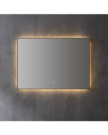 Sani DeLuxe Spiegel decor Mat Zwart met indirecte LED verlichting, 3 kleur instelbaar &amp; dimbaar 60 incl. spiegelverwarming