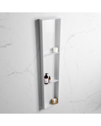 Mondiaz Easy Nis 149,5x29,5cm in solid surface kleur Cale | Talc. 3 vakken  geschikt voor in- of opbouw