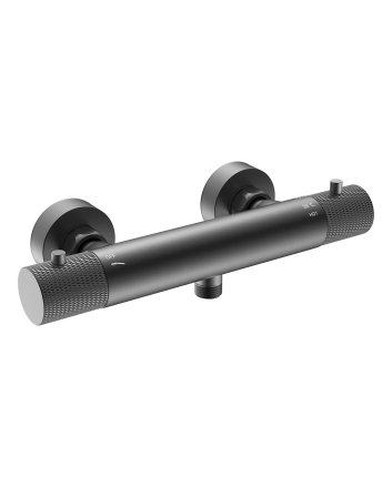 Wiesbaden Ribbd thermostatische douchemengkraan hartafstand 15 cm gunmetal