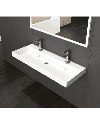 Sani DeLuxe Wastafel Solid Surface 120 enkele wasbak, zonder kraangat