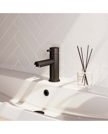 BRAUER Black Edition lage opbouw wastafelmengkraan model B mat zwart