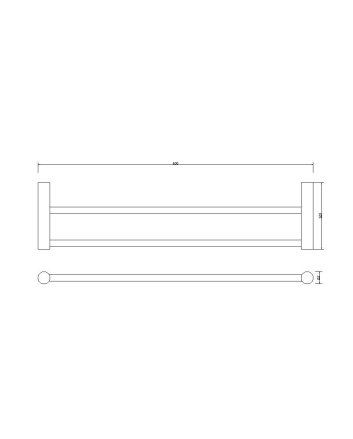 Ida dubbele handdoekrek 60cm geborsteld messing