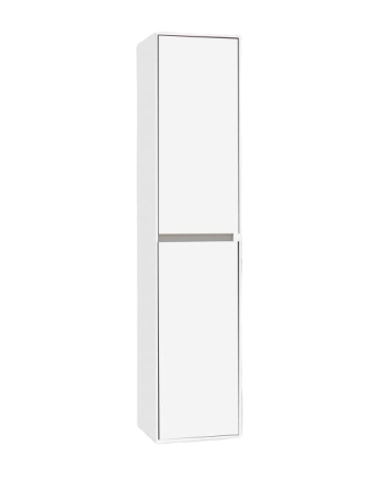 Sani DeLuxe Compact Greeploos kolomkast met greeplijst aluminium Hoogglans Wit