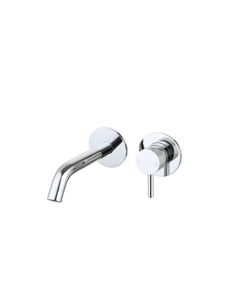 Sani DeLuxe Wastafelmengkraan inbouw met box rond Chroom  met geribbeld knop