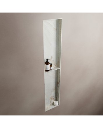 Mondiaz Easy Nis 89,5x29,5cm in solid surface kleur Frappe. 2 vakken geschikt voor in- of opbouw