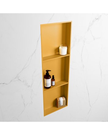 Mondiaz Easy Nis 89,5x29,5cm in solid surface kleur Ocher | Ocher. 3 vakken  geschikt voor in- of opbouw