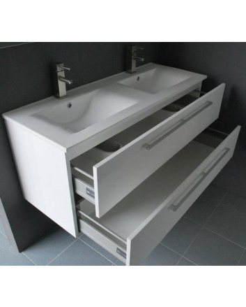 Sani DeLuxe Roma Badmeubelset met aluminium open greep 120 Hoogglans Wit