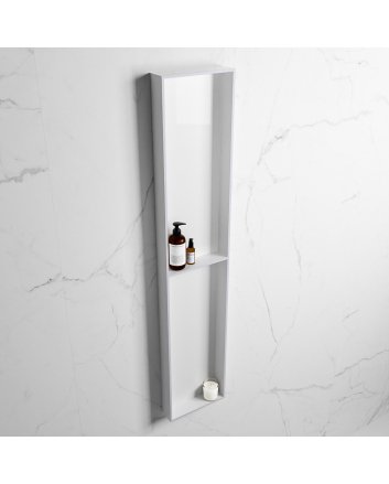 Mondiaz Easy Nis 89,5x29,5cm in solid surface kleur Cale | Talc. 2 vakken geschikt voor in- of opbouw