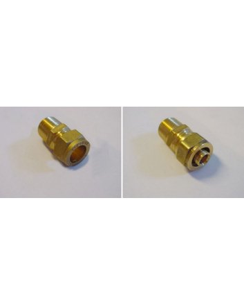 Adaptor 16 x 2,0 mm voor knel 15 mm