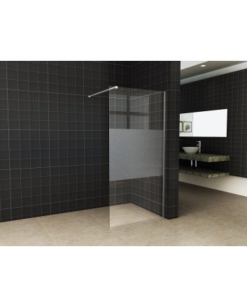 Slim glasplaat 800 x 2000 x 8 mm nano helder glas met melkglas middenband