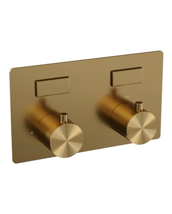 BRAUER Gold Edition 2-weg inbouwthermostaat met drukknoppen met in- en afbouwdelen goud geborsteld PVD