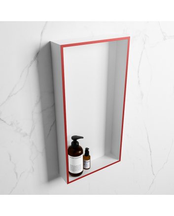 Mondiaz Easy Nis 59,5x29,5cm in solid surface kleur Fire | Talc. 1 vak  geschikt voor in- of opbouw