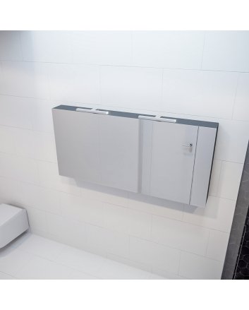 Mondiaz Cubb spiegelkast 150x70x16cm kleur dark grey met 3 deuren