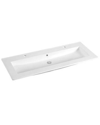 Sani DeLuxe Wastafel Keramiek Classic 120 enkele wasbak, met twee kraangaten