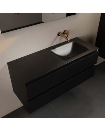 Mondiaz Aivy 120cm badmeubel Urban, wastafel Urban solid surface rechts zonder kraangat