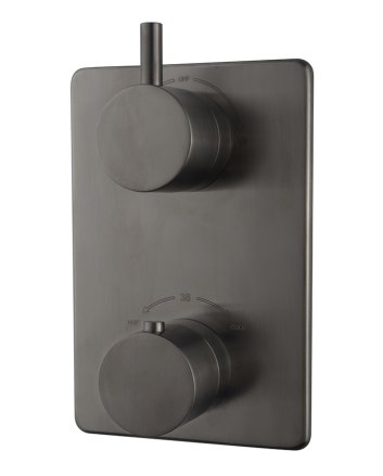 Caral afbouwdeel inbouwthermostaat 2 weg gunmetal