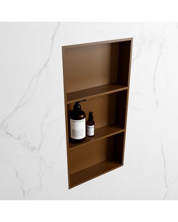 Mondiaz Easy Nis 59,5x29,5cm in solid surface kleur Rust | Rust. 3 vakken  geschikt voor in- of opbouw