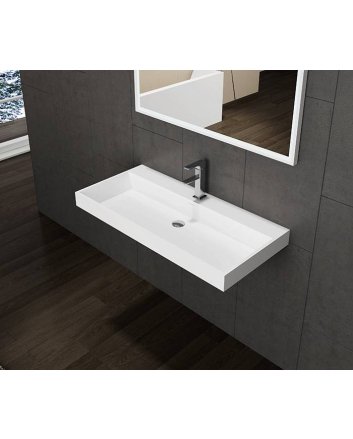 Sani DeLuxe Wastafel Solid Surface 100, met een kraangat