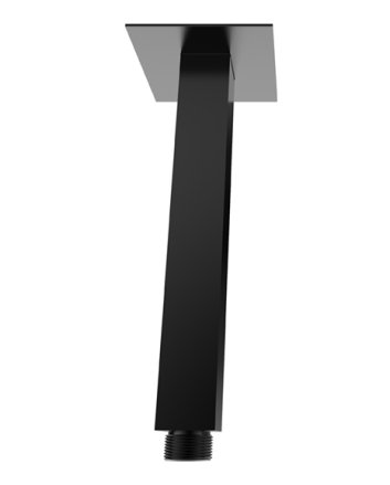 Rombo douchearm met plafondbevestiging 15 cm mat zwart