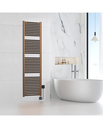 Elara elektrische radiator Smart WiFi 181,7 x 45 cm geborsteld brons koper PVD