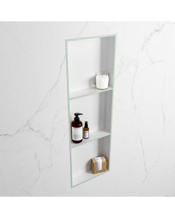 Mondiaz Easy Nis 89,5x29,5cm in solid surface kleur Greey | Talc. 3 vakken  geschikt voor in- of opbouw