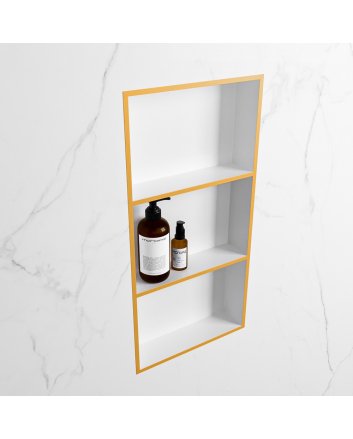 Mondiaz Easy Nis 59,5x29,5cm in solid surface kleur Ocher | Talc. 3 vakken  geschikt voor in- of opbouw