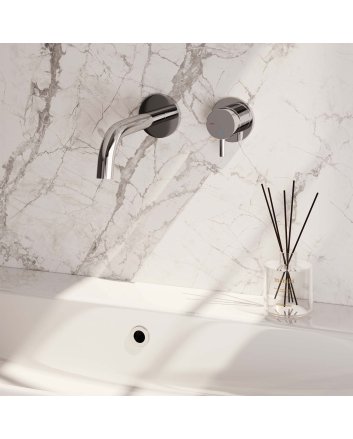 BRAUER Chrome Edition inbouw wastafelmengkraan met gebogen uitloop en rozetten model B1 chroom