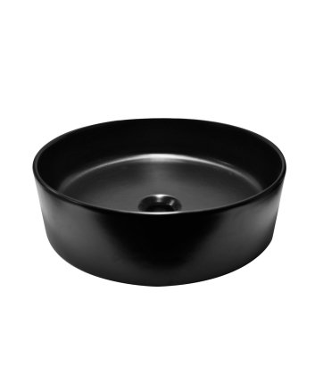 Wiesbaden Link waskom rond 40x12 cm keramiek mat zwart