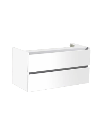 Sani DeLuxe Trendline onderkast met greeplijst aluminium 100 Mat Wit