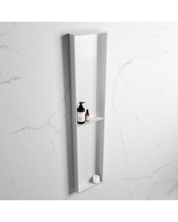 Mondiaz Easy Nis 89,5x29,5cm in solid surface kleur Greey | Talc. 2 vakken geschikt voor in- of opbouw