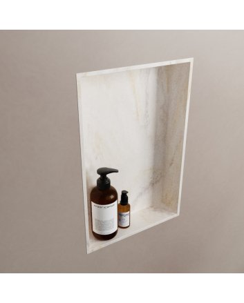 Mondiaz Easy Nis 44,5x29,5cm in solid surface kleur Ostra. 1 vak  geschikt voor in- of opbouw