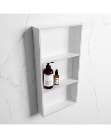 Mondiaz Easy Nis 59,5x29,5cm in solid surface kleur Cale | Talc. 3 vakken  geschikt voor in- of opbouw