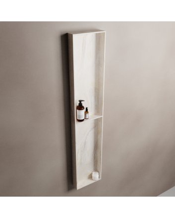 Mondiaz Easy Nis 89,5x29,5cm in solid surface kleur Ostra. 2 vakken geschikt voor in- of opbouw